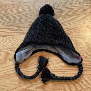 Dark gray fleece lined Mountain Hardwear hat